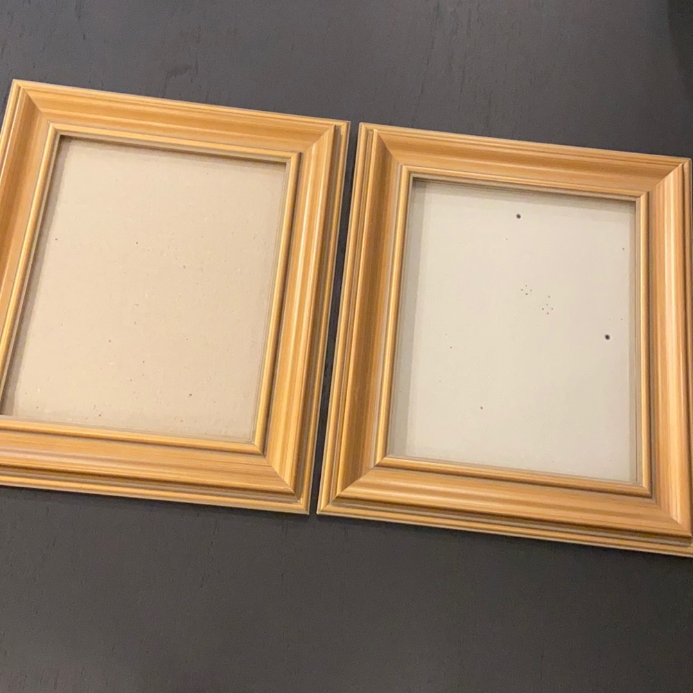 2 gold tone 8 x 10 picture frames